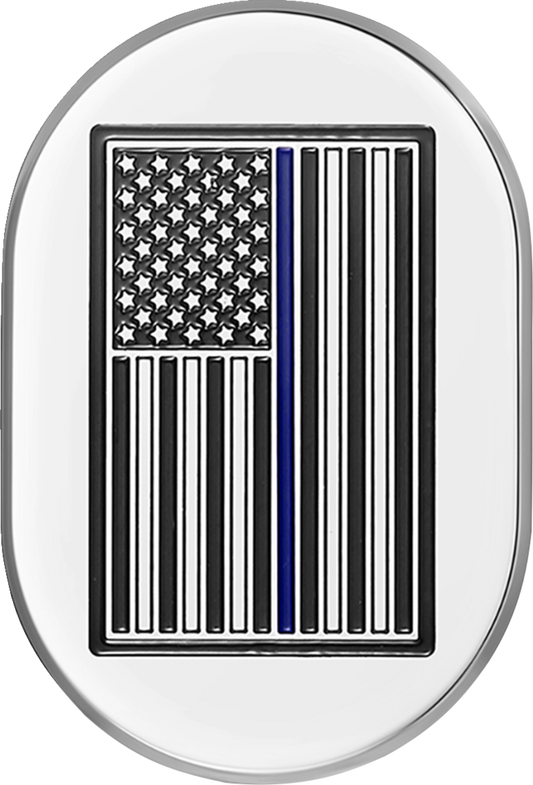 Figurati Blue Line Flag Left Side Chrome Antenna Insert 2009-2023 Harley Touring