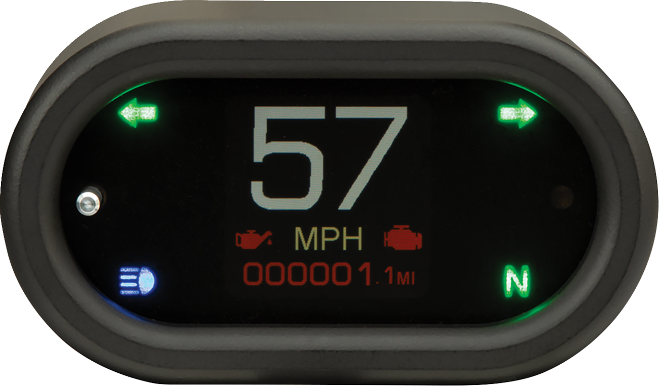 Dakota Digital Black MLX 5000 Electronic MPH & KPH Handlebar Mount Speedometer