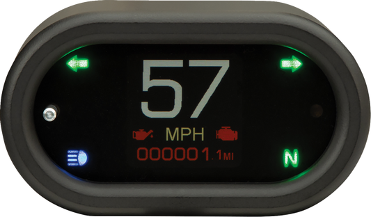Dakota Digital Black MLX 5000 Electronic MPH & KPH Handlebar Mount Speedometer
