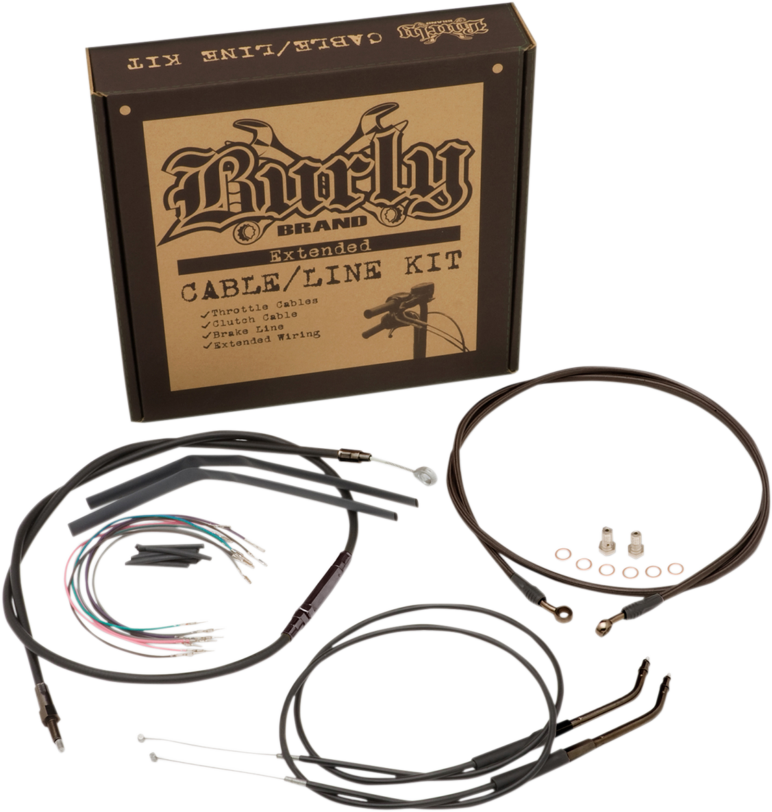 Burly Jail Bar 10" Handlebar Cable Kit 2007-2011 Harley Dyna FXDB FXDCI FXDI