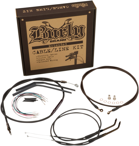 Burly Jail Bar 10" Handlebar Cable Kit 2007-2011 Harley Dyna FXDB FXDCI FXDI