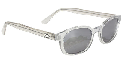 KD's 1 Pair Chill Clear Frame Silver Mirror Lens Old School Biker Sunglasses