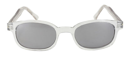 KD's 1 Pair Chill Clear Frame Silver Mirror Lens Old School Biker Sunglasses