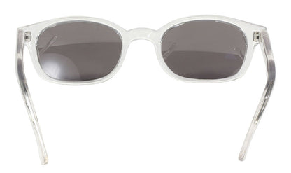 KD's 1 Pair Chill Clear Frame Silver Mirror Lens Old School Biker Sunglasses