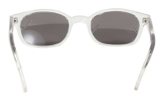 KD's 1 Pair Chill Clear Frame Silver Mirror Lens Old School Biker Sunglasses