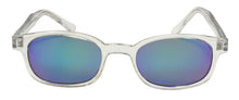 KD's 1 Pair Chill Clear Frame Colored Mirror Lens Old School Biker Sunglasses