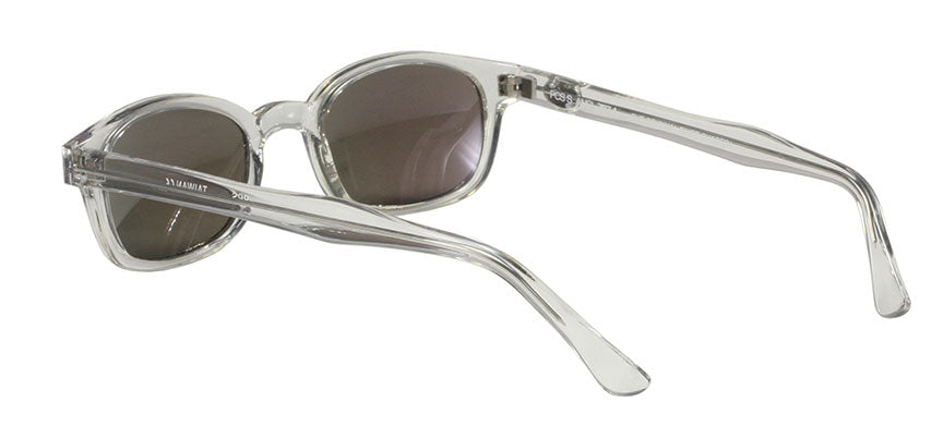 KD's 1 Pair Chill Clear Frame Colored Mirror Lens Old School Biker Sunglasses
