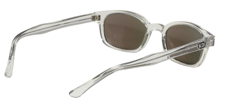 KD's 1 Pair Chill Clear Frame Colored Mirror Lens Old School Biker Sunglasses