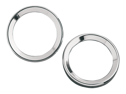 Drag Specialties Pair Of Chrome Speedo Bezels 96-99 Harley Touring FLHT FLHTC