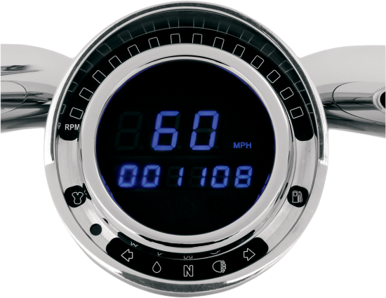 Two Speedometer Blue Dakota Digital Direct Plug in Blue LED Speedometer Speedo for Big Dog ...