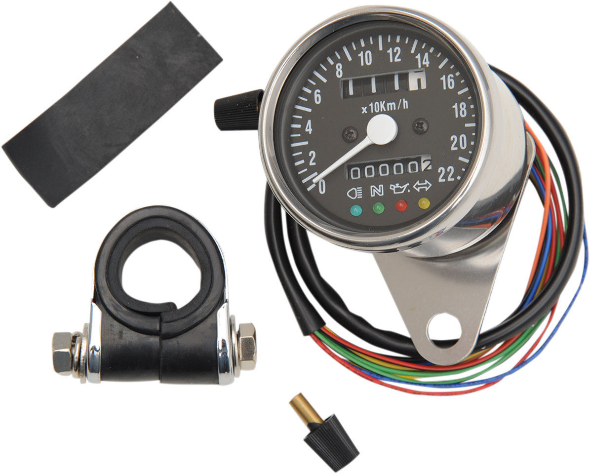 Drag Specialties Chrome Front Wheel 2:1 Mini Speedometer Speedo Harley Davidson