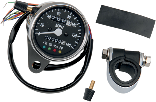 Drag Specialties 2240:60 Black Speedo Mechanical Speedometer Harley Davidson XLH