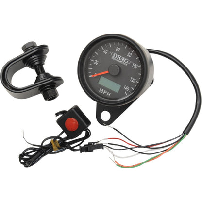 Drag Specialties Black Mini 2.4" Electronic Speedo Motorcycle Speedometer Harley