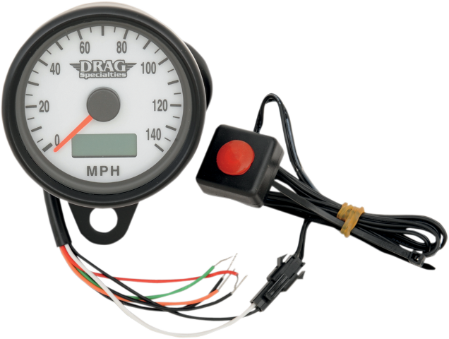 Drag Specialties Black Electronic Speedo Motorcycle Speedometer fits Harley