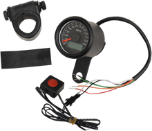 Drag Specialties Black Face Electronic Speedo Motorcycle Speedometer for Harley