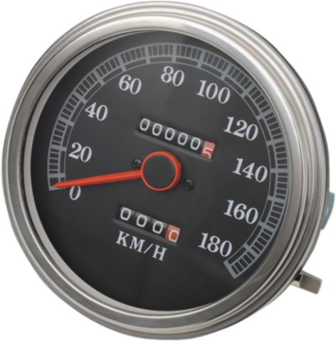 Drag Specialties 5" Mechanical Dash Mount KMH Speedometer fits 1989-1995 Harley