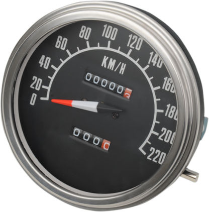 Drag Specialties 5" Mechanical 2:1 Dash Mount Speedometer 68-84 Harley Davidson