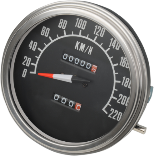 Drag Specialties 5" Mechanical 2:1 Dash Mount Speedometer 68-84 Harley Davidson