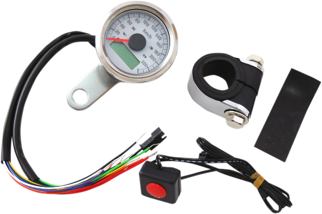 Drag Specialties 1 7/8" Mini LED Programmable Speedometer fits 1986-2003 Harley