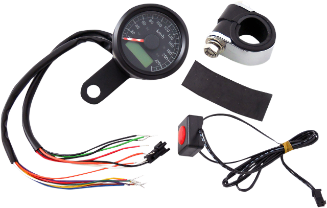 Drag Specialties 1 7/8" Mini LED Programmable Speedo 86-03 Harley Big Twin XL