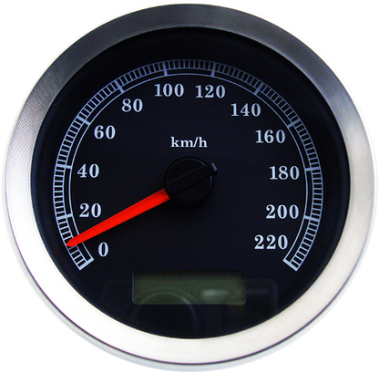 Drag Specialties Black 4" Electronic KMH Speedometer for 04-13 Harley Touring XL