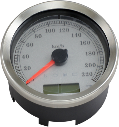 Drag Specialties White 4" Electronic Speedo for 04-13 Harley Touring Softail XL