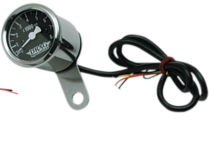 Drag Specialties Black Mini Electronic 1 7/8" Tachometer for 1986-2003 Harley