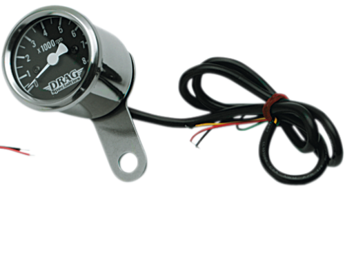 Drag Specialties Black Mini Electronic 1 7/8" Tachometer for Harley Davidson