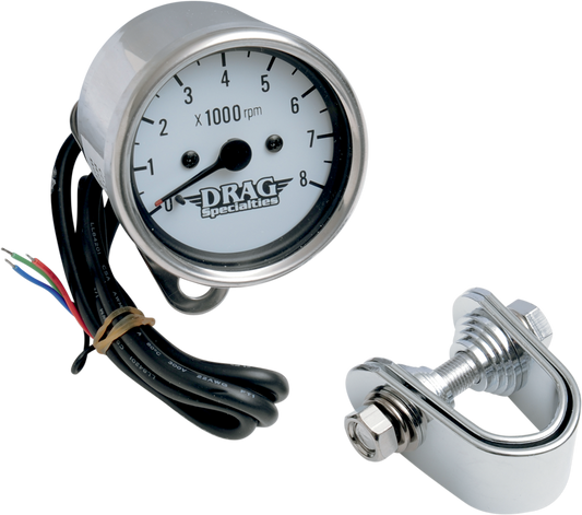 Drag Specialties 8000 rpm Chrome Electronic Tachometer 2.4" for Harley Davidson