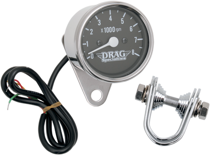 Drag Specialties Chrome Black Face 2.4" Electronic Tachometer for 1986-03 Harley