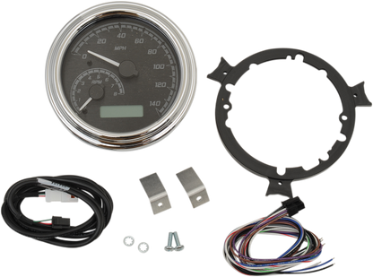 Dakota Digital MVX Chrome Tank Mounted Speedometer 04-13 Harley Touring Softail
