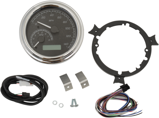 Dakota Digital MVX Chrome Tank Mounted Speedometer 04-13 Harley Touring Softail