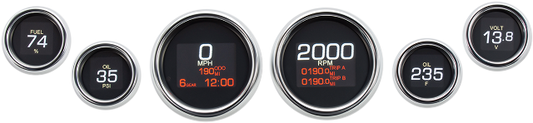 Dakota Digital Chrome 6 Pack MLX Instrument Gauges for 99-03 Harley Touring FLHT