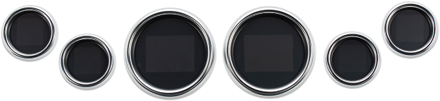 Dakota Digital Chrome 6 Pack MLX Instrument Gauges for 99-03 Harley Touring FLHT