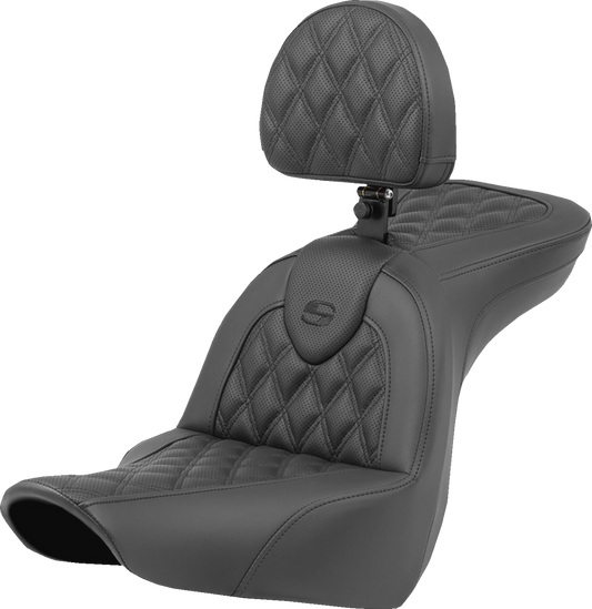 Saddlemen Roadsofa Lattice Stitch Gel Seat & Backrest 2018-2023 Harley Low Rider