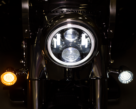 Custom Dynamics 7" Halo LED Motorcycle Headlight 1986-24 Harley Touring Softail