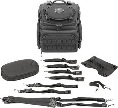Saddlemen Black BR1800 Tactical Rear Sissy bar Bag Luggage for Harley Davidson