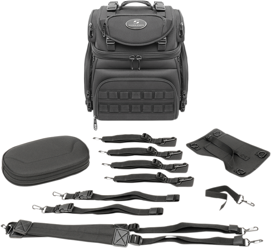 Saddlemen Black BR1800 Tactical Rear Sissy bar Bag Luggage for Harley Davidson