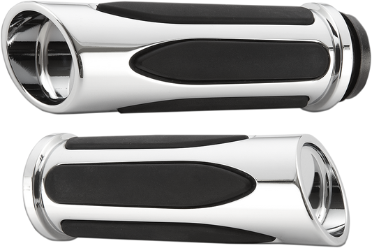 Arlen Ness TBW Chrome Comfort Deep Cut Hand Grips fits  2008-2024 Harley Davidson