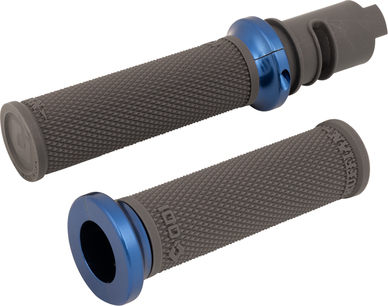 Odi Ruffian Lock-On Blue Knurled Handlebar Grips 2023-26 Harley Touring Softail