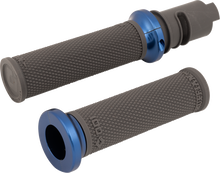 Odi Ruffian Lock-On Blue Knurled Handlebar Grips 2023-26 Harley Touring Softail