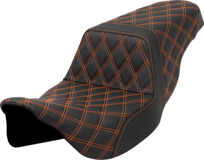 Saddlemen Step Up Full Orange Lattice Gelcore Seat fits 2008-2025 Harley Touring