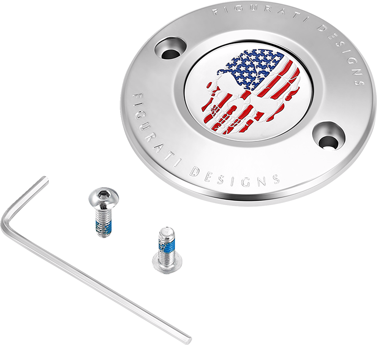 Figurati Designs Skull American Flag Timing Points Cover for 2017-2023 Harley M8