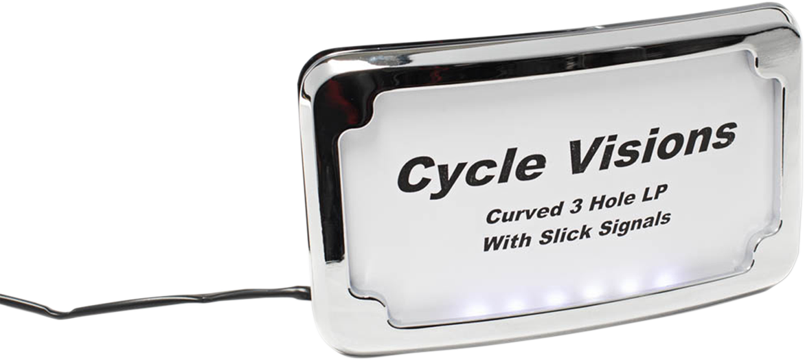Cycle Visions Chrome LED Rear Universal Motorcycle License Plate Frame Harley