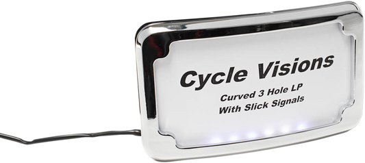 Cycle Visions Chrome LED Rear Universal Motorcycle License Plate Frame Harley
