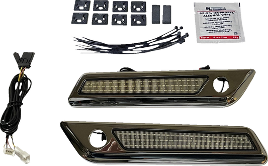 Custom Dynamics LED Chrome Saddlebag Latch Lights fits 2014-2024 Harley Touring