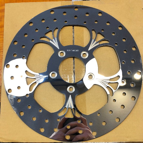 VTwin Polished 11-1/2" Front 5 Spoke Brake Rotor for 2000-2014 Harley Davidson