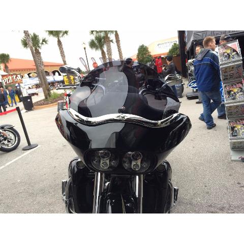 Klock Werks Flare 14" Dark Smoke Windshield for 1998-2013 Harley Road Glide FLTR