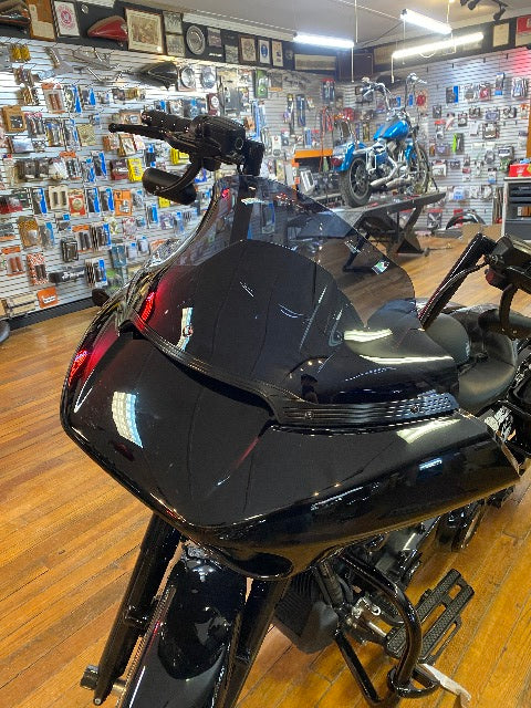 Klock Werks 11" Sport Dark Smoke Flare Windshield for 2015-23 Harley Road Glide