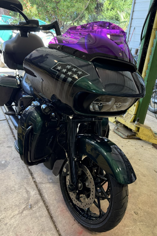 Klock Werks Kolor Flare 9" Purple Windshield fits 2015-2025 Harley Road Glide